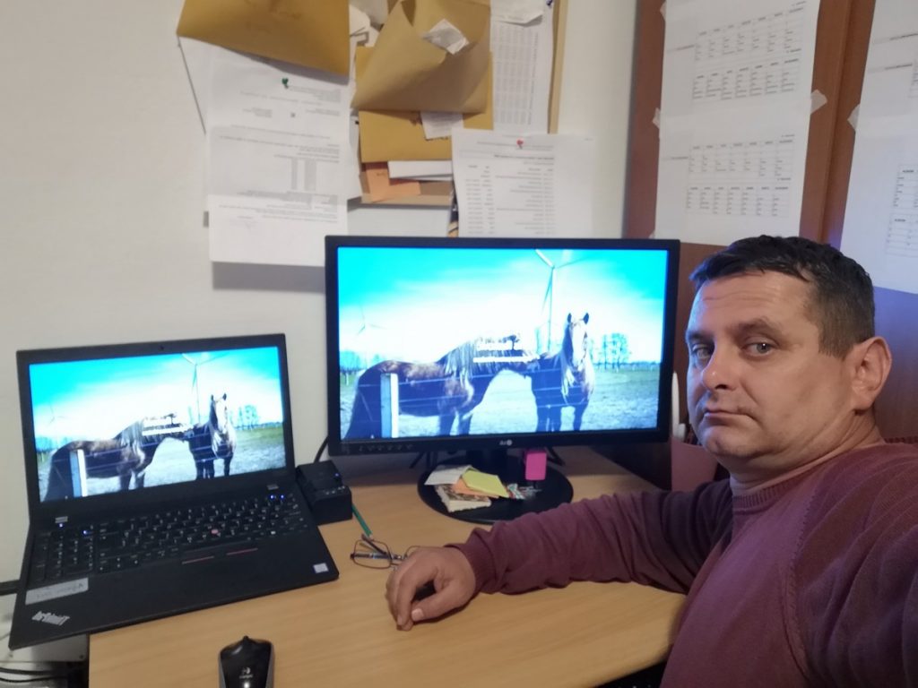 Wind farms, horse farms.: Denis, the Croatian technician, has everything under control.